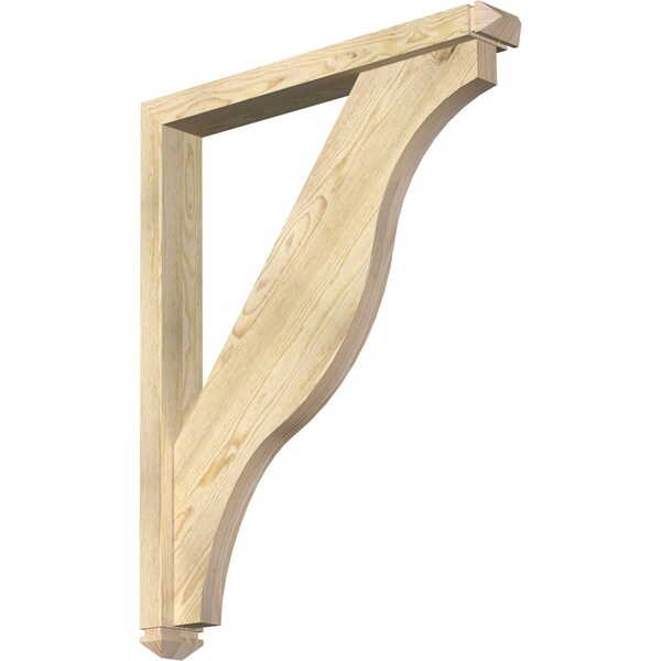 Ekena Millwork Funston Arts and Crafts Rough Sawn Bracket w/ Offset Brace, Douglas Fir, 4"W x 30"D x 38"H BKT0402X30X38FST03RDF - main